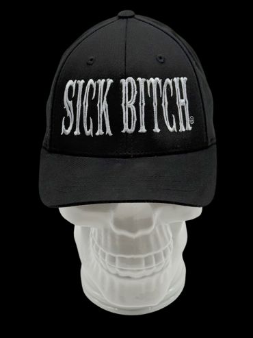 Sick Bitch Black Curved Fitted Hat