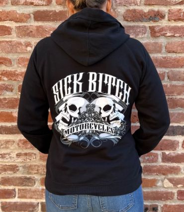 Sick Bitch Skull Pullover Hooded Sweatshirt