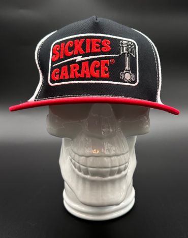 Sickies Garage Red/Black Piston Flat Snapback
