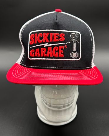 Sickies Garage Red/Black Piston Flat Snapback