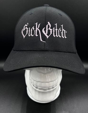 Sick Bitch black fitted baseball hat