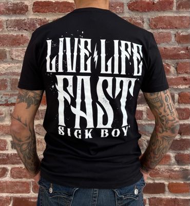 Black Lightning Skull Fitted Tee