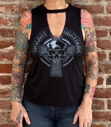 Ladies Cross Black Cut Tank
