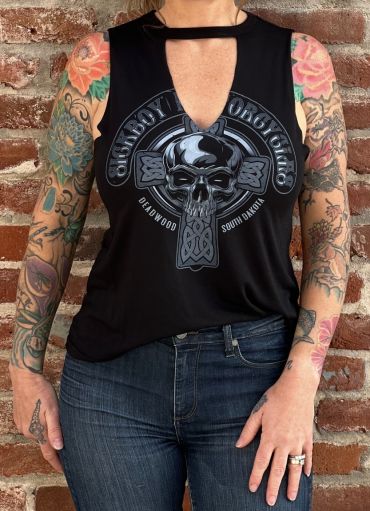 Ladies Cross Black Cut Tank