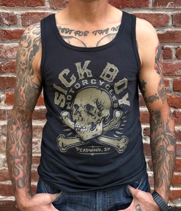 Black Sick Boy Tan Skull Tank