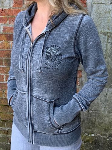 Ladies Grey Indian Hooded Sweat
