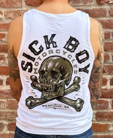 White tan skull tank top