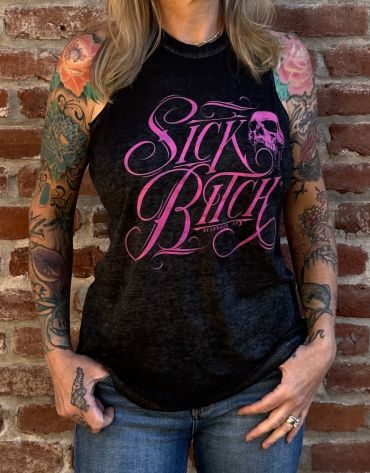 Ladies Pink Skull Zen Tank
