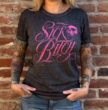 Ladies Pink Skull Zen Tee