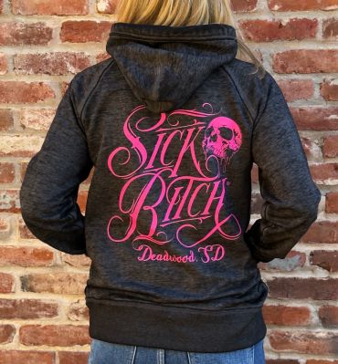 Sick Bitch Pink Skull Zen Hoodie