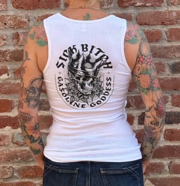 Ladies White Gasoline Goddess Tank