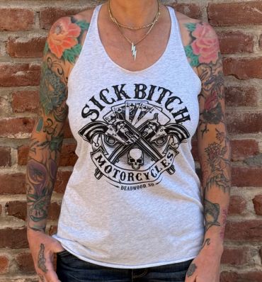 Ladies White Gun Tank