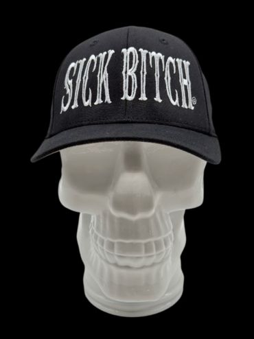 Sick Bitch Black Curved Fitted Hat
