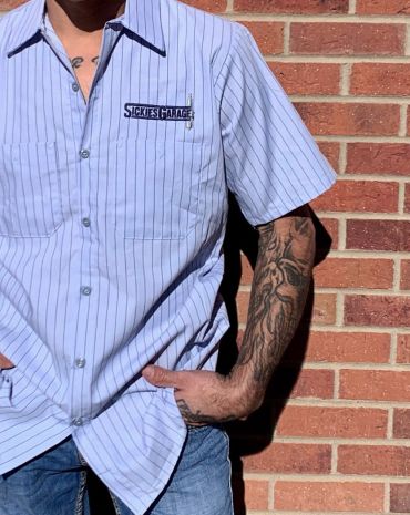  Sickies Light Blue Pinstripe Work Shirt