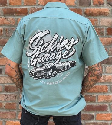 Green Sickies Garage Work Shirt