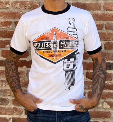 Men's Spark Plug Ringer Tee