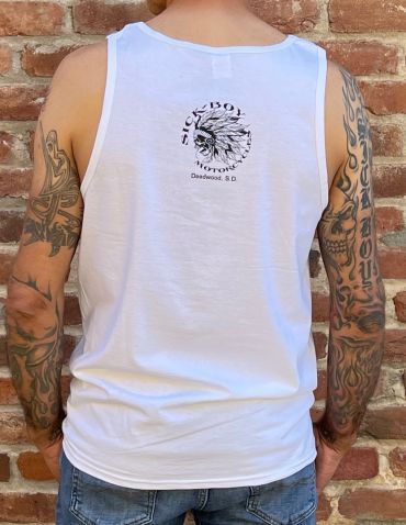 Men's White Indian Tank Top