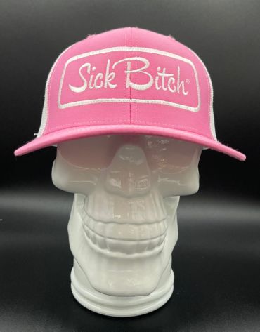 Sick Bitch Pink/White Curved Snapback