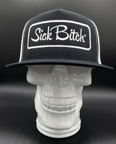Sick Bitch B/W Flat Snapback Hat