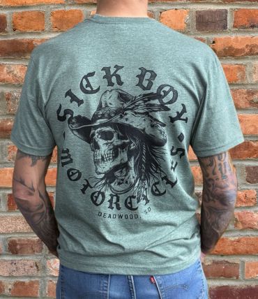 Green Indian Skull Tee