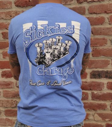 Sickies Garage Royal Heather Blue Injection Specialty T-shirt