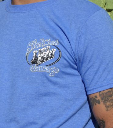 Sickies Garage Royal Heather Blue Injection Specialty T-shirt