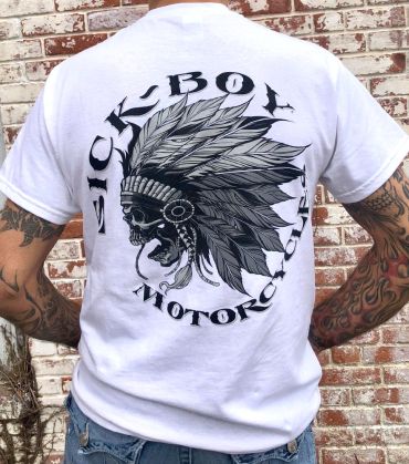 Sick Boy White Indian T-Shirt - back
