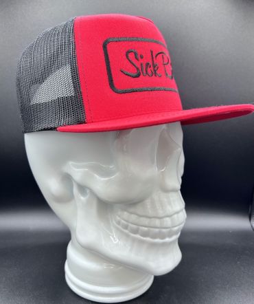 Sick Bitch red/black flat snapback