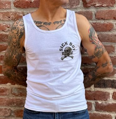 White tan skull tank top