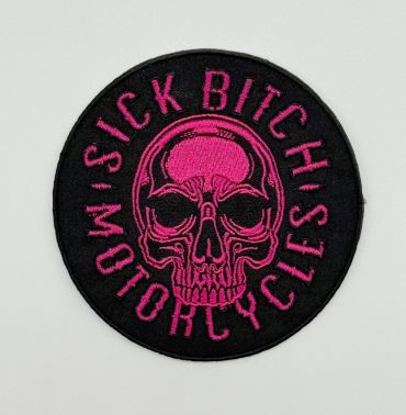 Round Pink Skull Patch