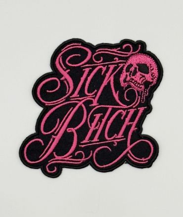 Sick Bitch Pink Skull Patch