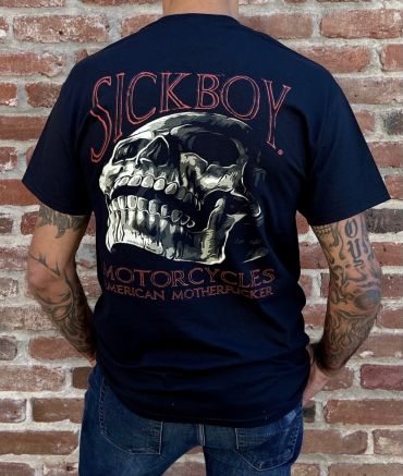 SICK BOY MOTORCYCLES Men's motorcycle skull t-shirts, long sleeves