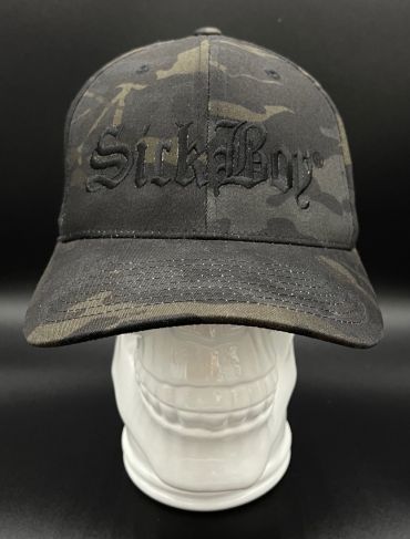 Sick Boy Red Flix Fit Cap with Skull and Bones | SICK BOY MOTORCYCLES