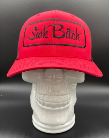 Sick Bitch Curved Red/Black Snapback 