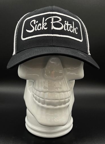 Curved Sick Bitch Black/White Snapback 