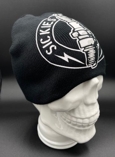 Spark plug printed knit hat