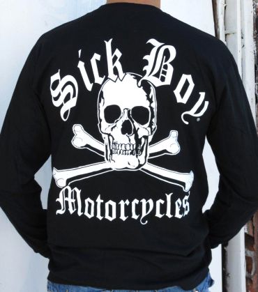 j*a様 Sick Boy Motorcycles ロンT スカル ファイヤー SICK BOY MOTORCYCLES Men's long sleeve motorcycle t-shirts, biker