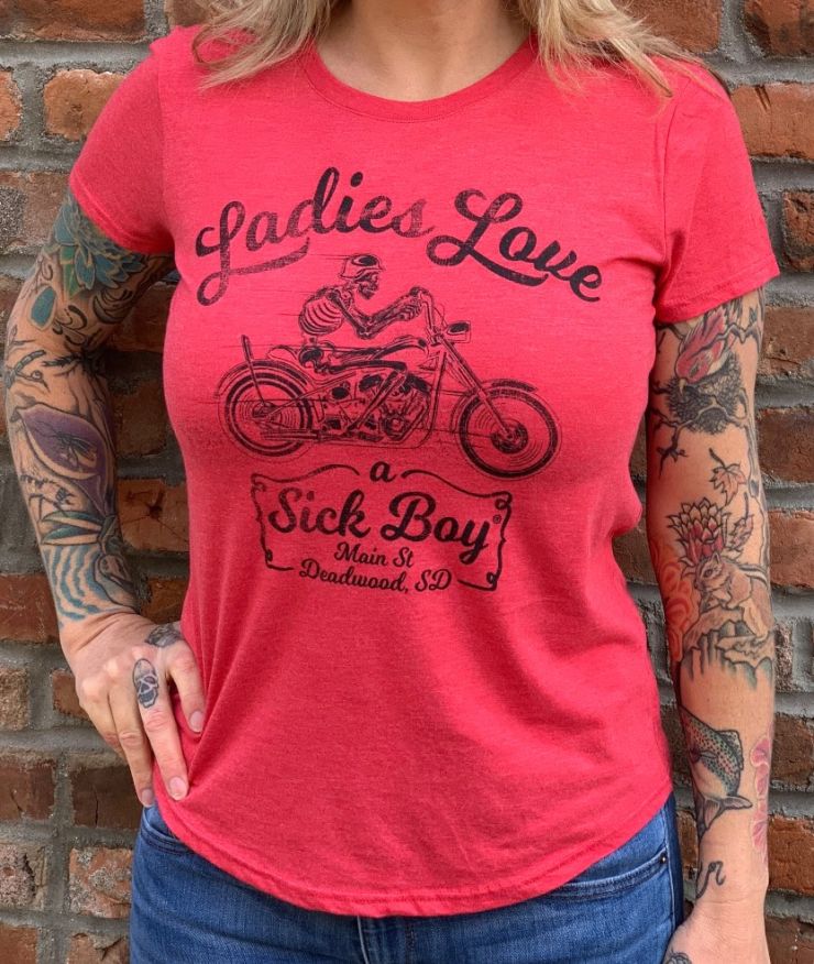 Ladies Love a Sick Boy heather red tee
