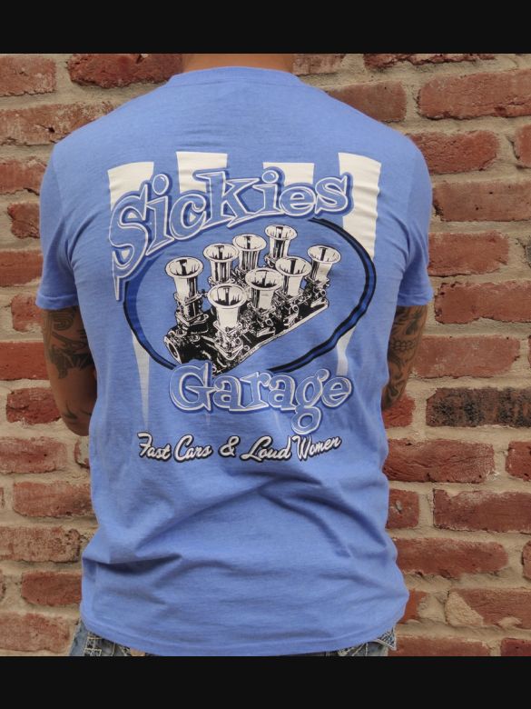 Sickies Garage Royal Heather Blue Injection Specialty T-shirt