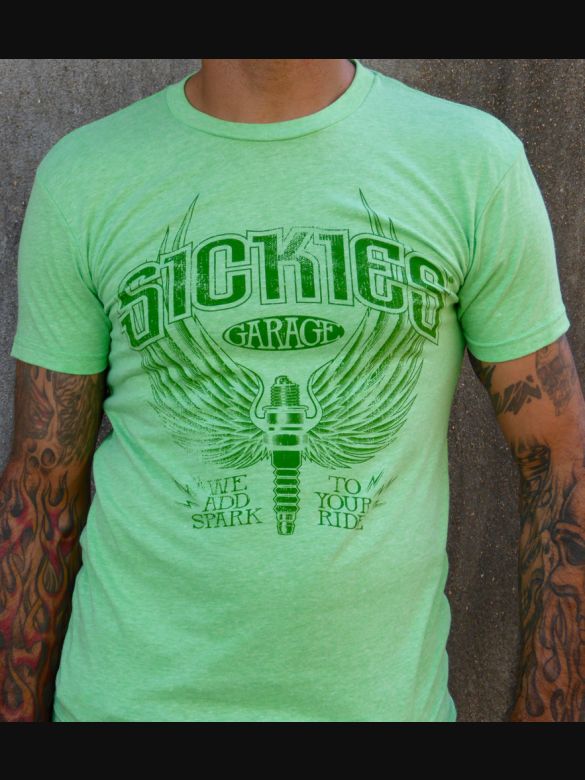 Sickies Garage Green Specialty T-shirt